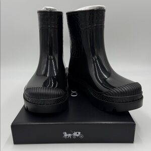 Coach Millie Rubber Black Winter & Rain Boots